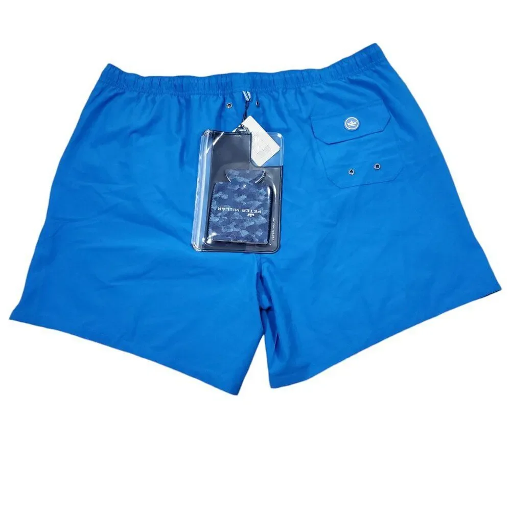 Peter Millar Men's Crown Magic Print Swim Trunks Royal Blue Size XXL